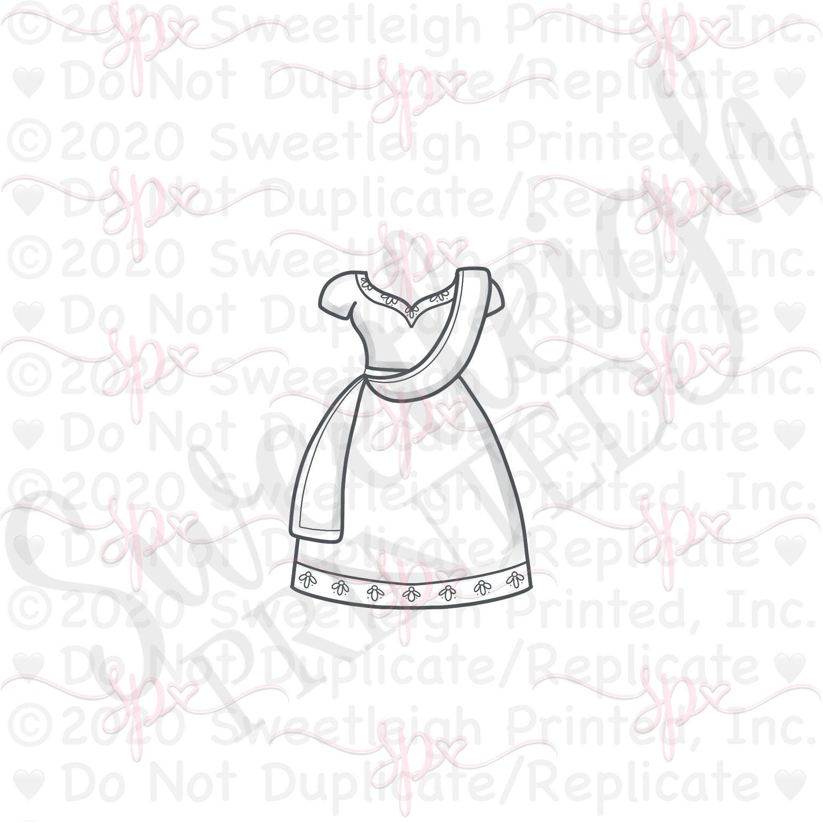 Bridal Lehenga Cookie Cutter - Sweetleigh 