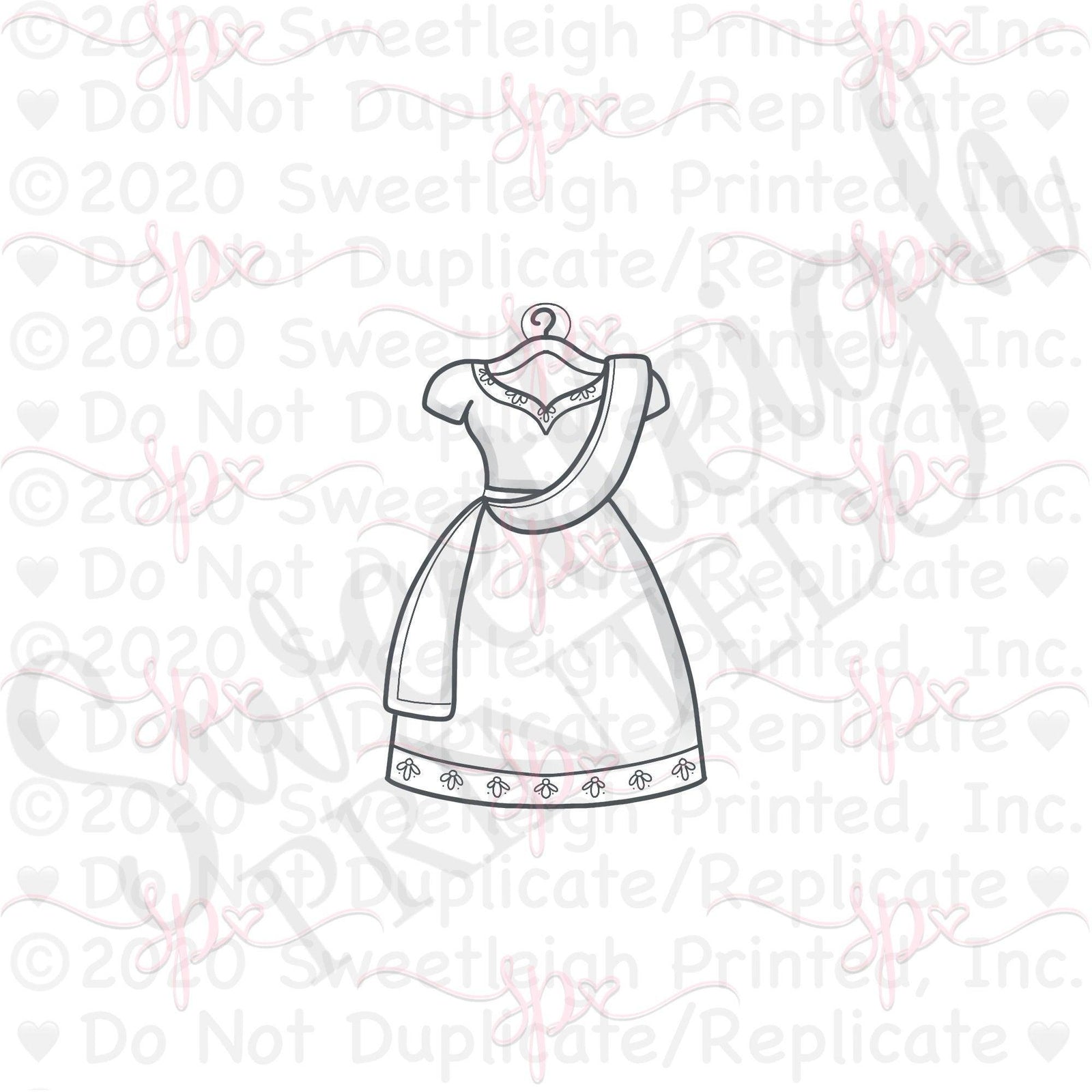 Bridal Lehenga on Hanger Cookie Cutter - Sweetleigh 