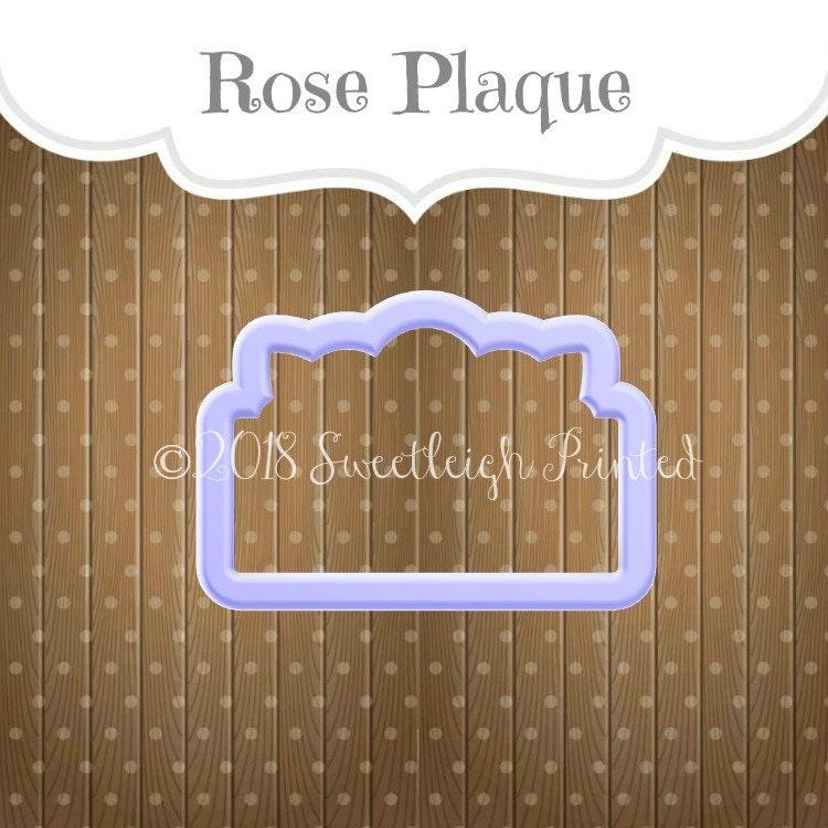 Bridal Rose Plaque Cookie Cutter - Sweetleigh 