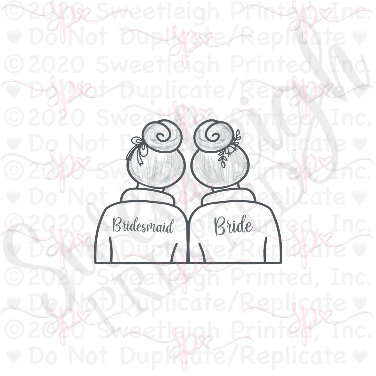 Bride and Bridesmaid Cookie Cutter - Sweetleigh 