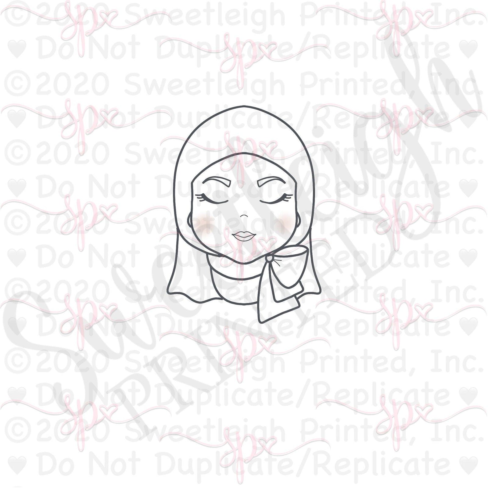 Bride Face 2 Cookie Cutter - Sweetleigh 