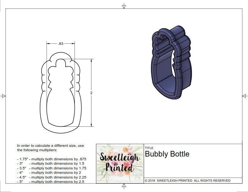 Bubbly Bottle Cookie Cutter - Sweetleigh 