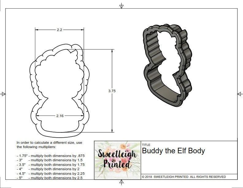 Buddy the Elf Cookie Cutter - Sweetleigh 