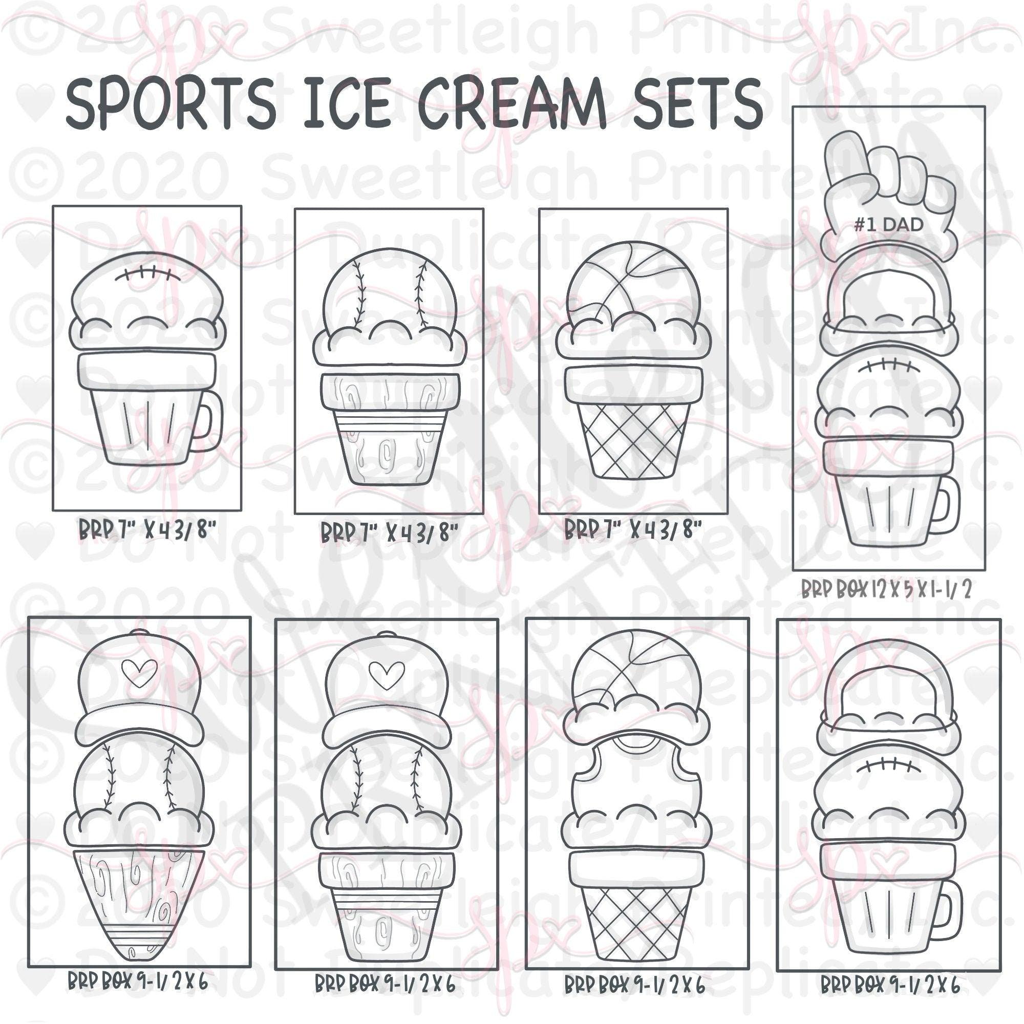 Build a Sports Ice Cream Cone Cookie Cutters - Sweetleigh 