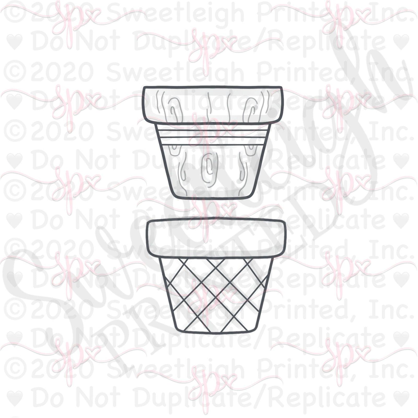 Build a Sports Ice Cream Cone Cookie Cutters - Sweetleigh 