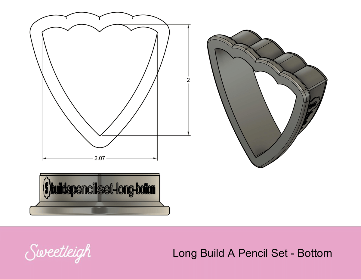 Long Build A Pencil Cookie Cutter Set
