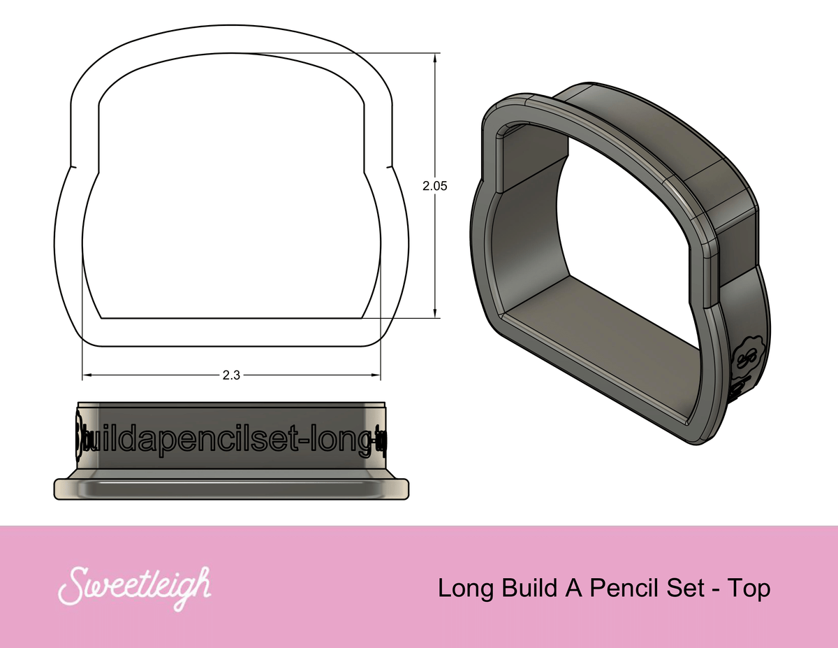 Long Build A Pencil Cookie Cutter Set