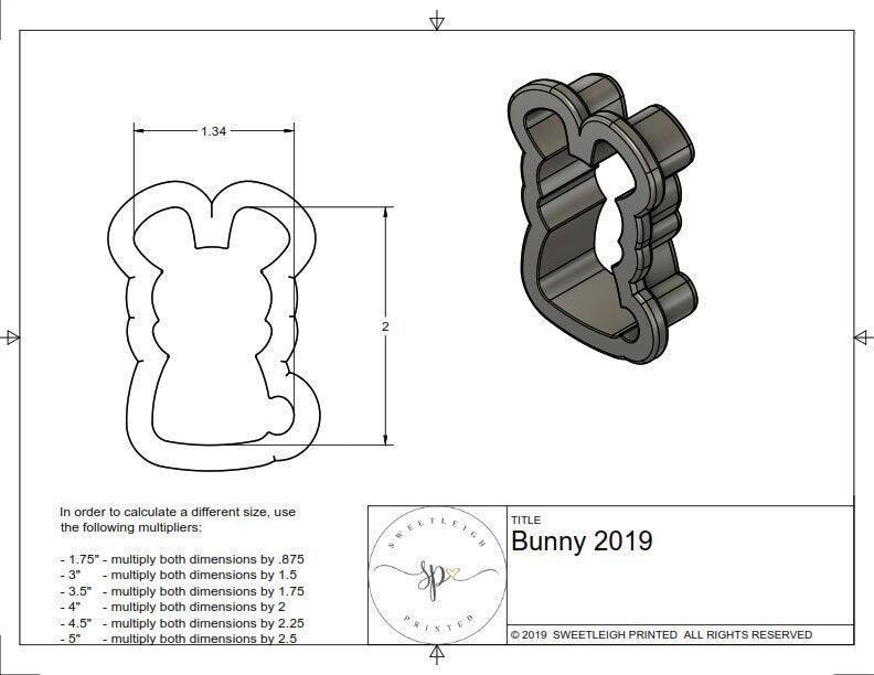 Bunny 2019 Cookie Cutter - Sweetleigh 