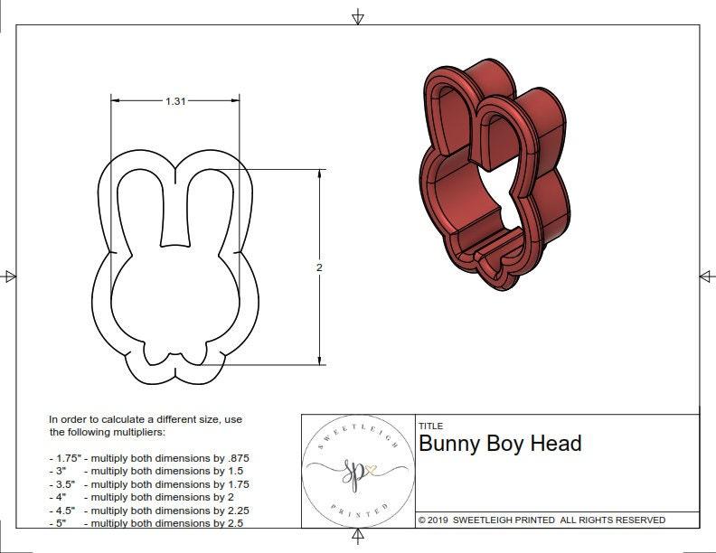 Bunny Boy Head Cookie Cutter - Sweetleigh 