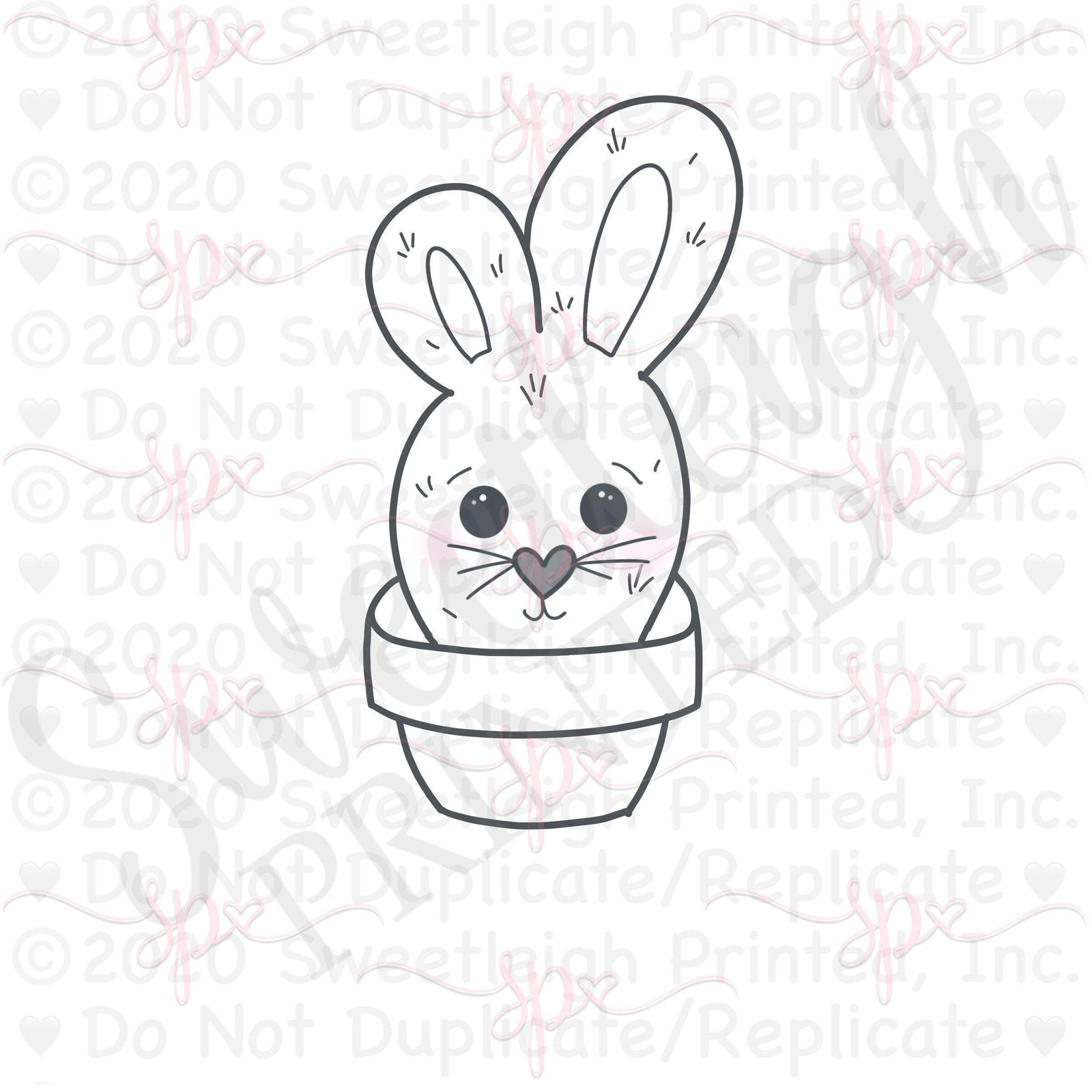 Bunny Cactus 2 Cookie Cutter - Sweetleigh 