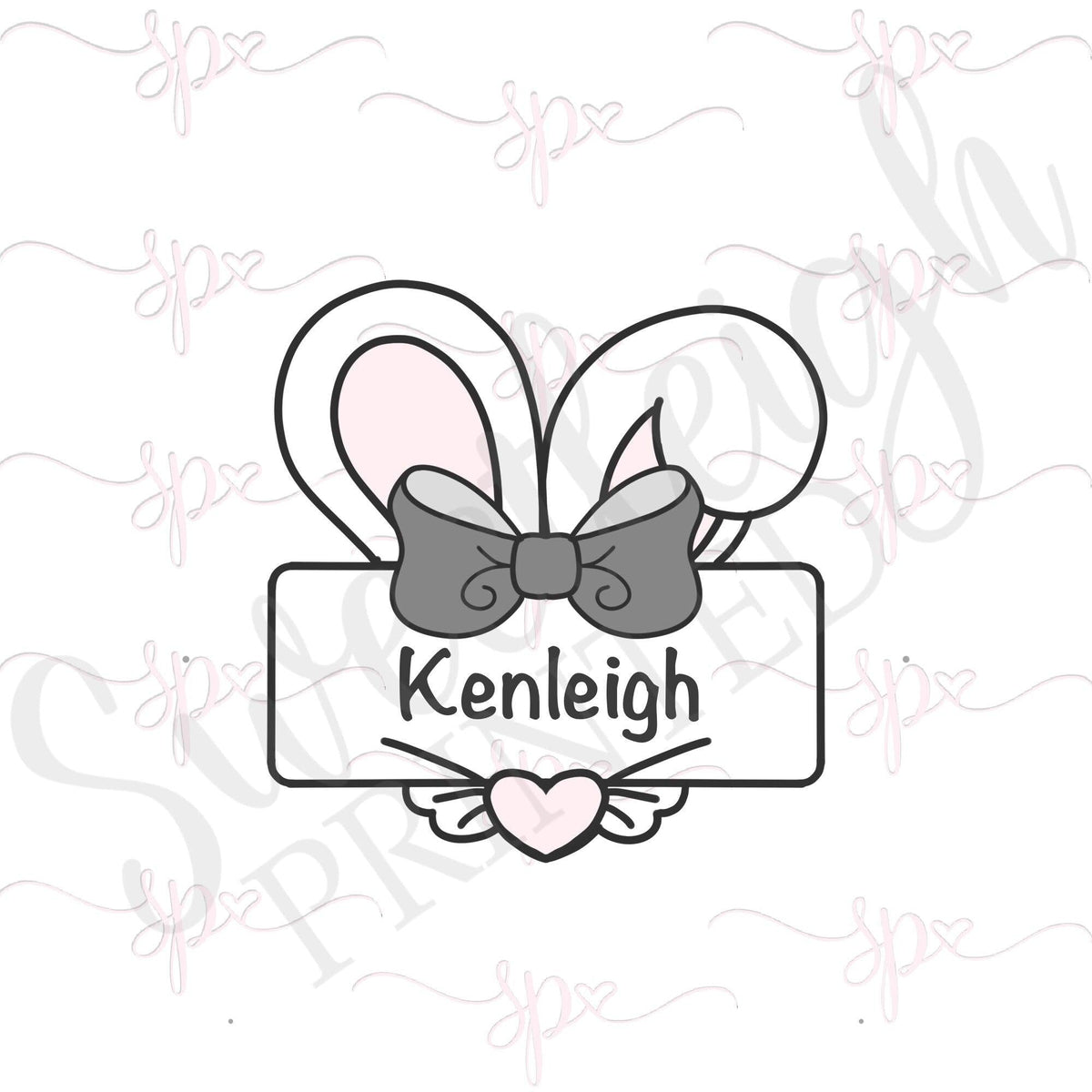 Bunny Ears Plaque Cookie Cutter - Sweetleigh 