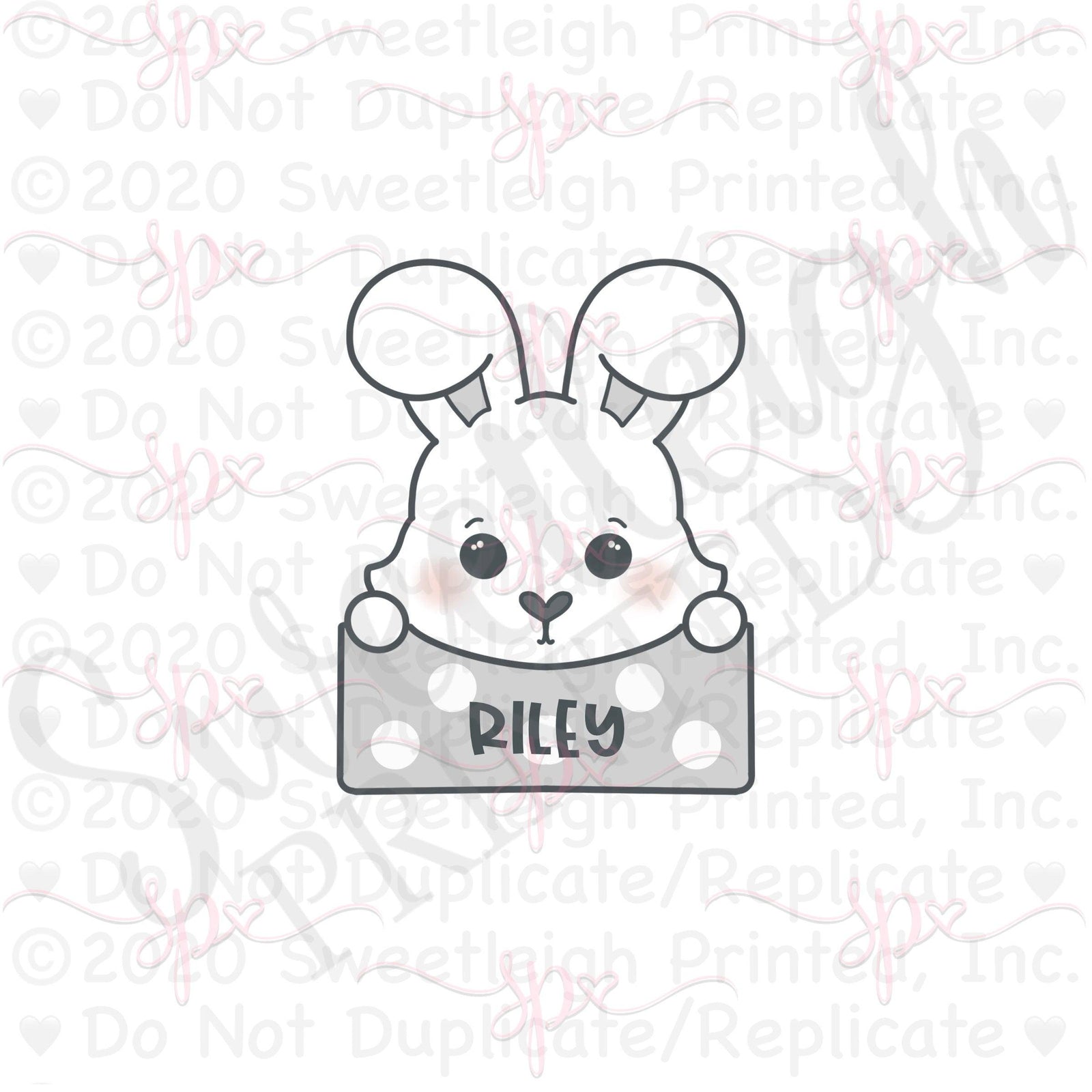 Bunny Plaque Cookie Cutter - Sweetleigh 