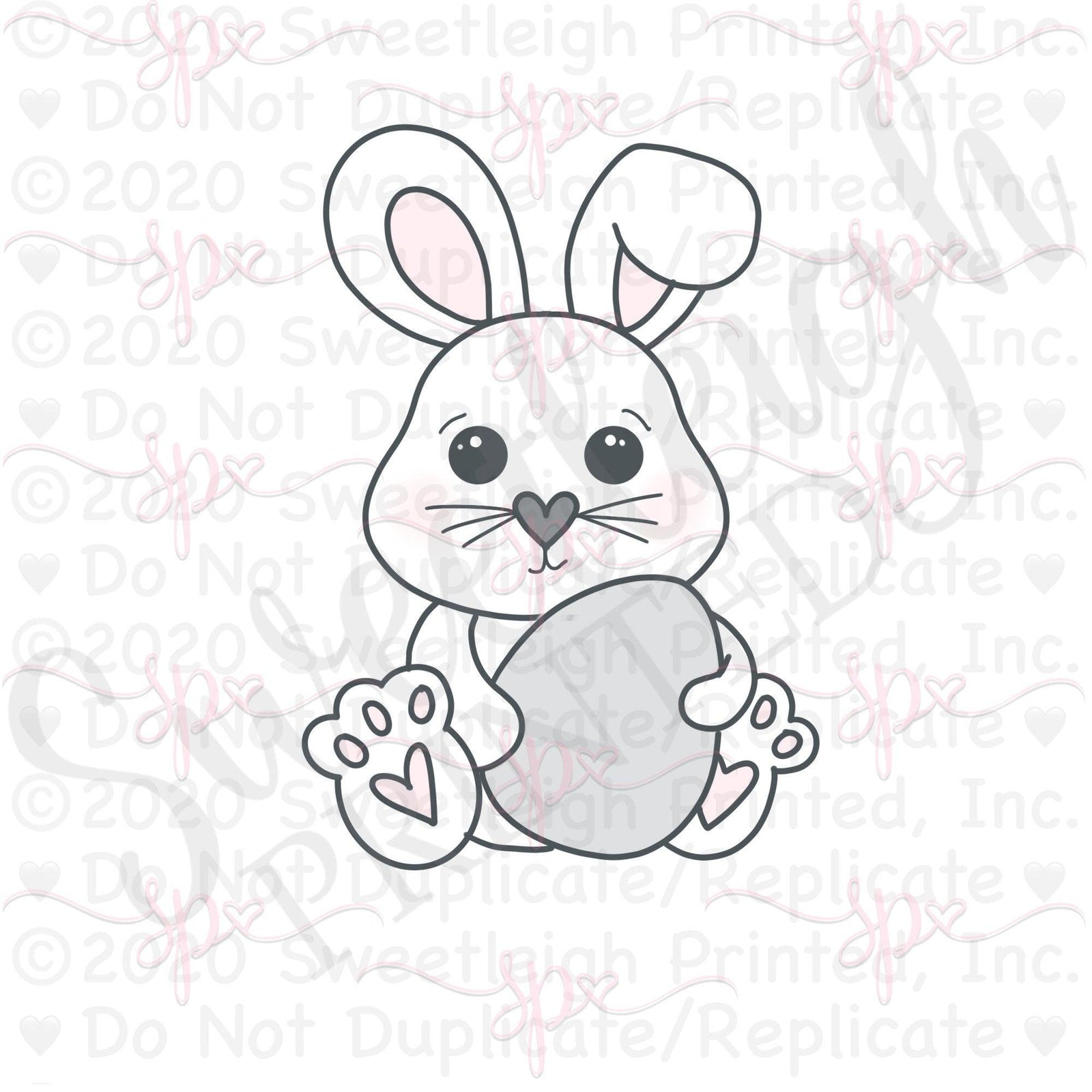 Bunny with Egg Cookie Cutter - Sweetleigh 