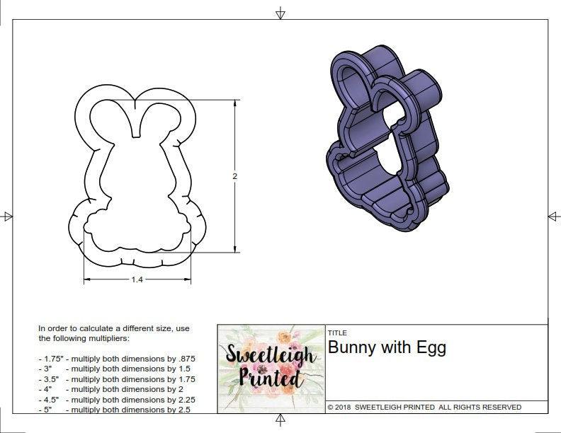 Bunny with Egg Cookie Cutter - Sweetleigh 