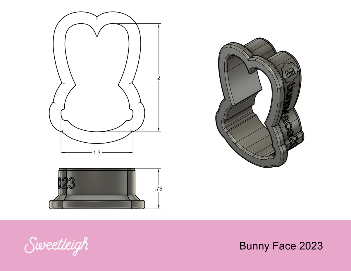 Bunny Face 2023 Cookie Cutter