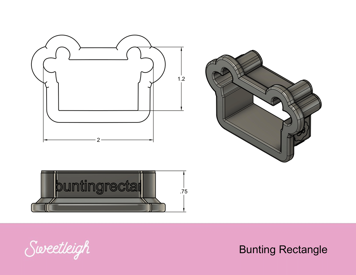Bunting Rectangle Cookie Cutter