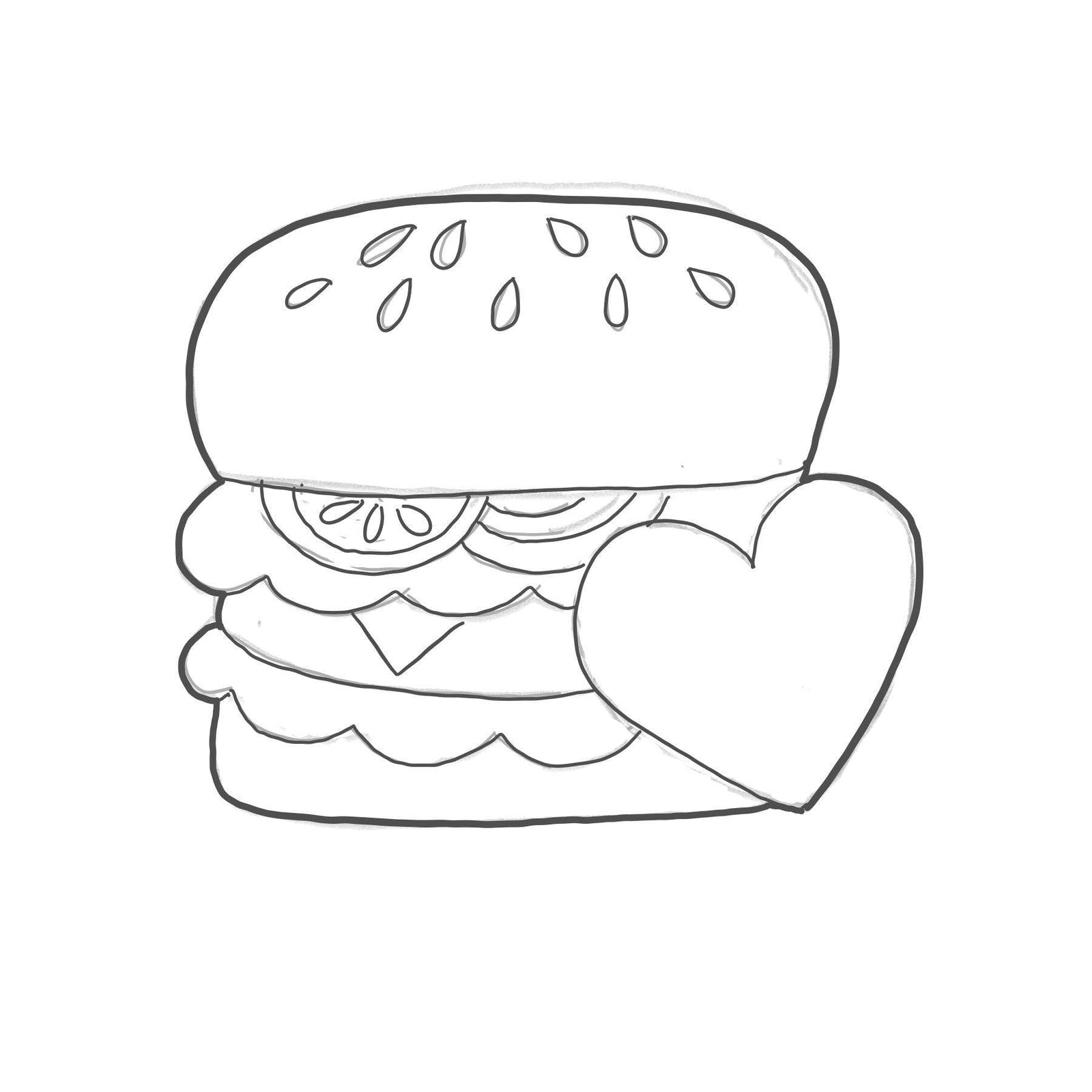 Burger with Heart Cookie Cutter - Sweetleigh 