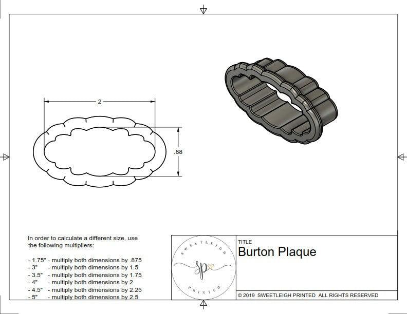 Burton Plaque Cookie Cutter - Sweetleigh 