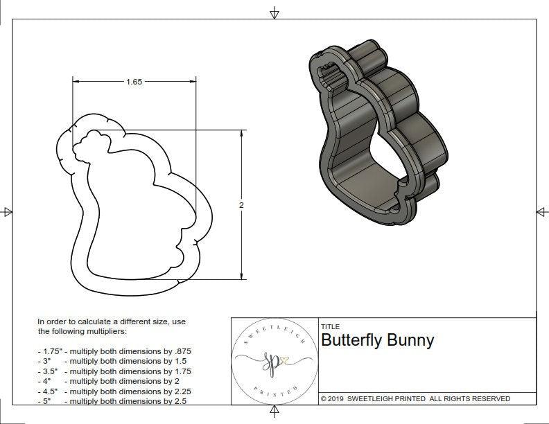 Butterfly Bunny Cookie Cutter - Sweetleigh 