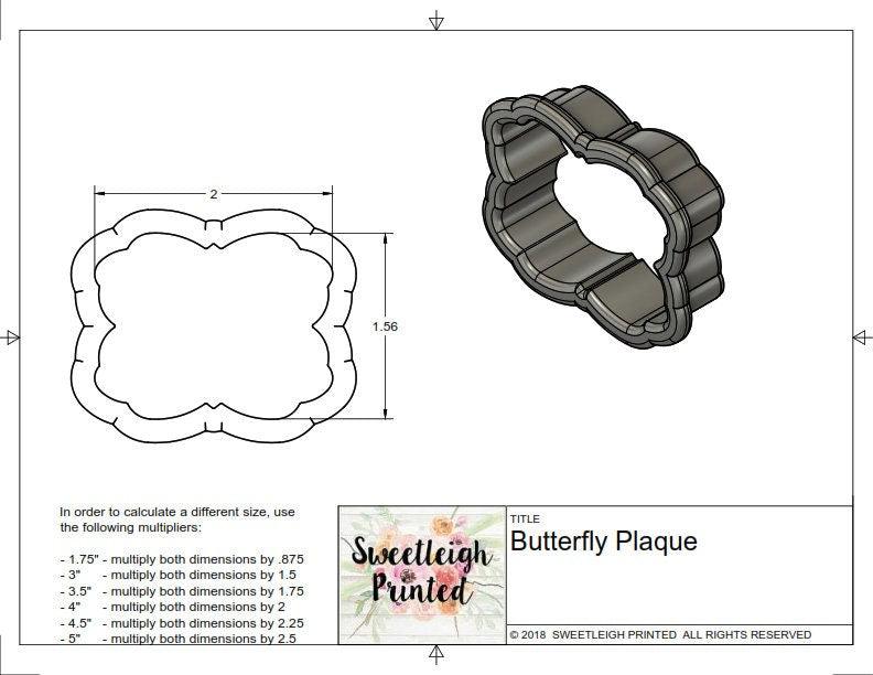 Butterfly Plaque Cookie Cutter - Sweetleigh 