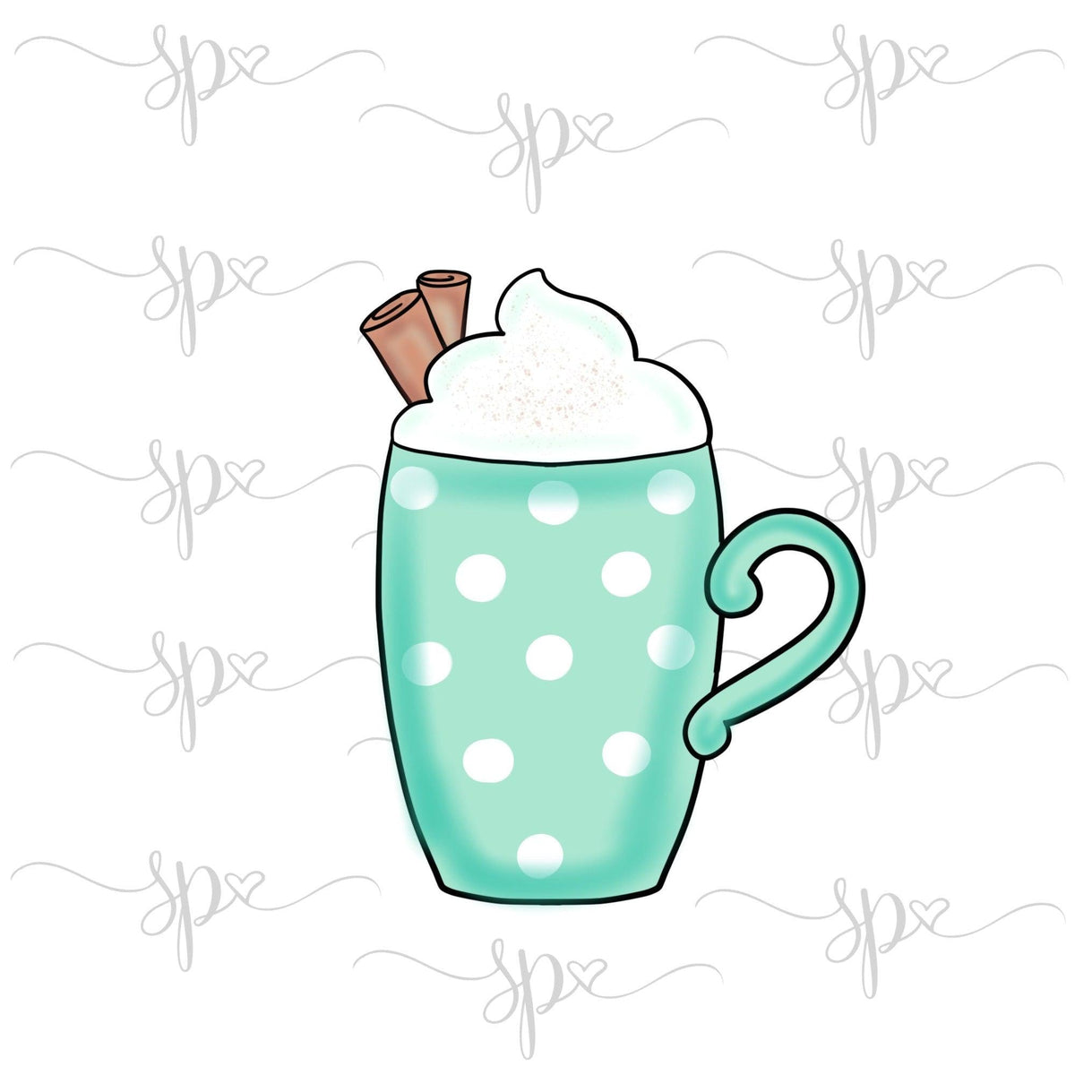 Cafe Mug with Double Cinnamon Sticks Cookie Cutter - Sweetleigh 