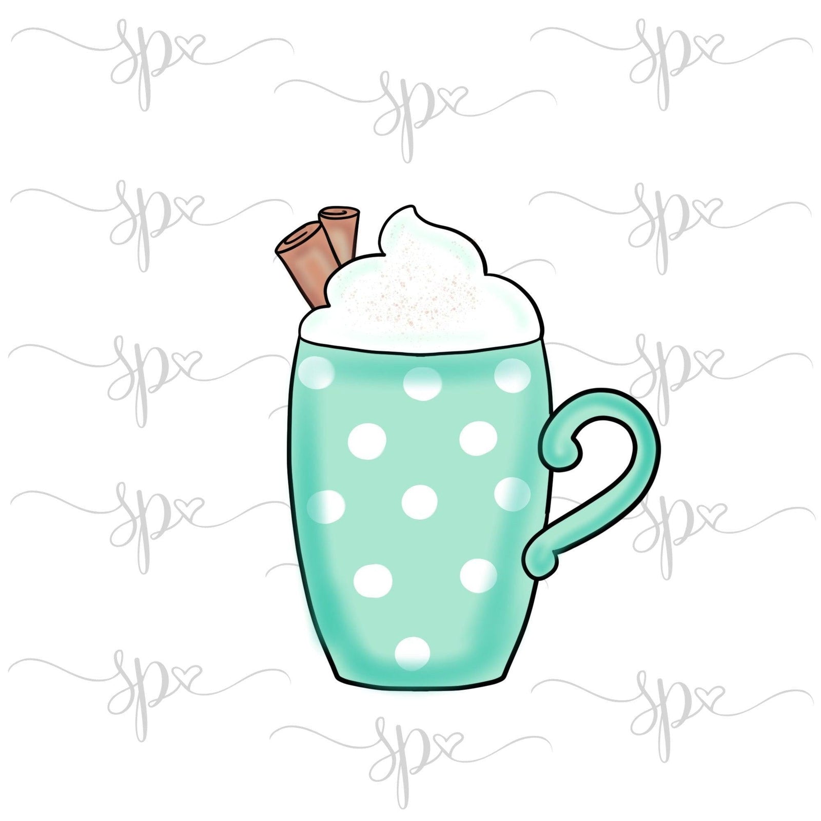 Cafe Mug with Double Cinnamon Sticks Cookie Cutter - Sweetleigh 