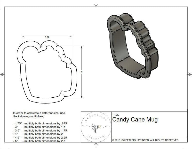 Candy Cane Mug Cookie Cutter - Sweetleigh 