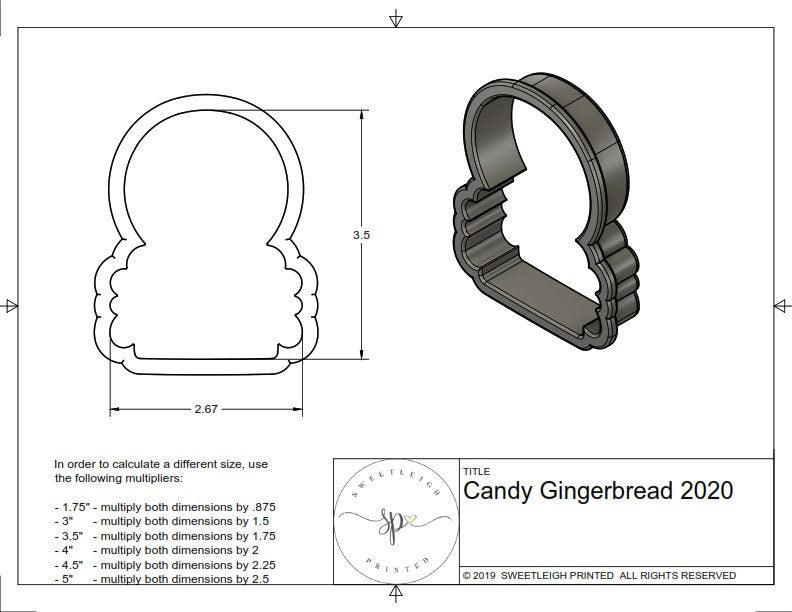 Candy Gingerbread 2020 Cookie Cutter - Sweetleigh 