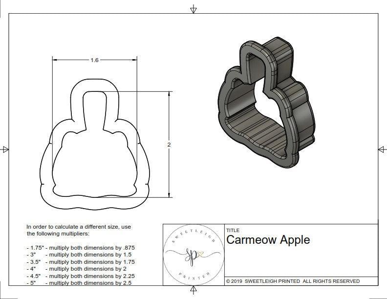 Carmeow Apple Cookie Cutter - Sweetleigh 