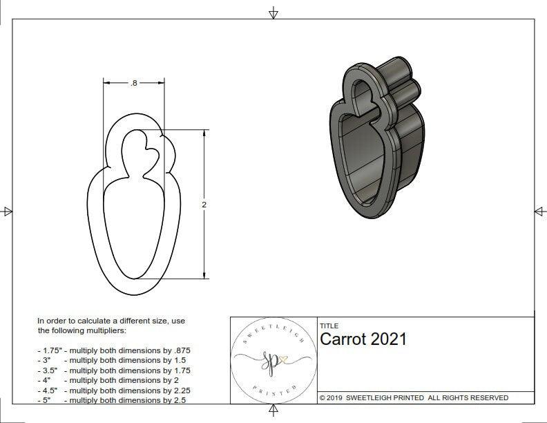 Carrot 2021 Cookie Cutter - Sweetleigh 