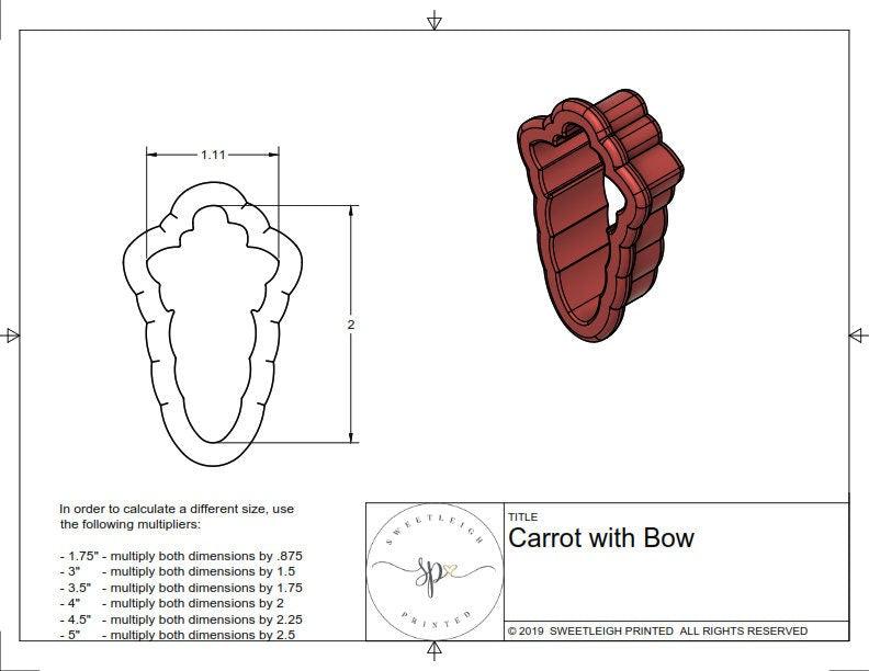 Carrot with Bow Cookie Cutter - Sweetleigh 