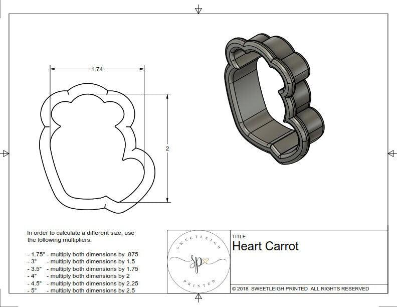 Carrot with Heart Cookie Cutter - Sweetleigh 