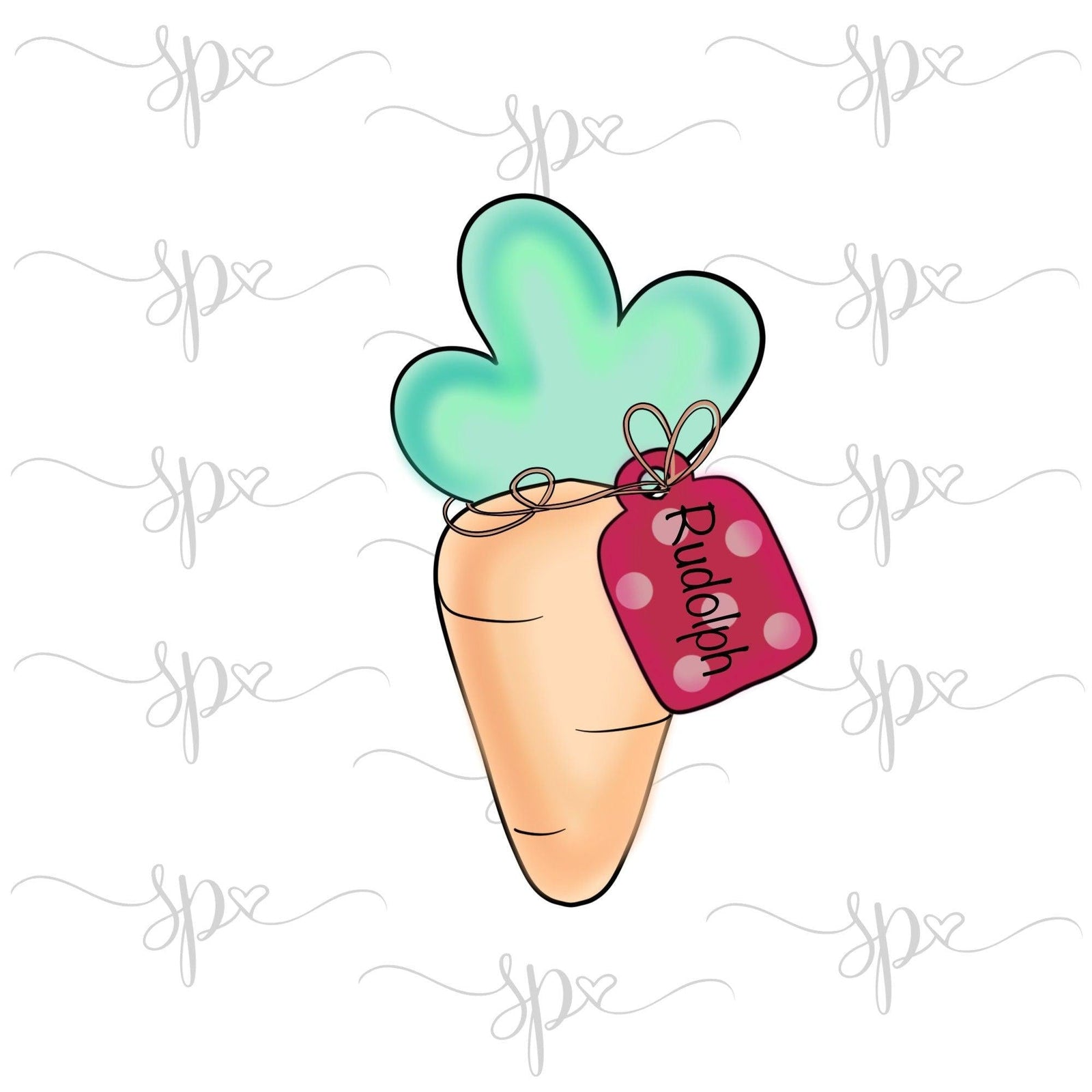 Carrot with Tag Cookie Cutter - Sweetleigh 