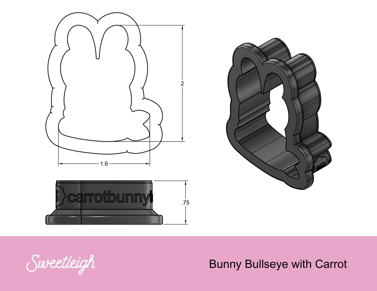 Bunny Bullseye Face with Carrot Cookie Cutter