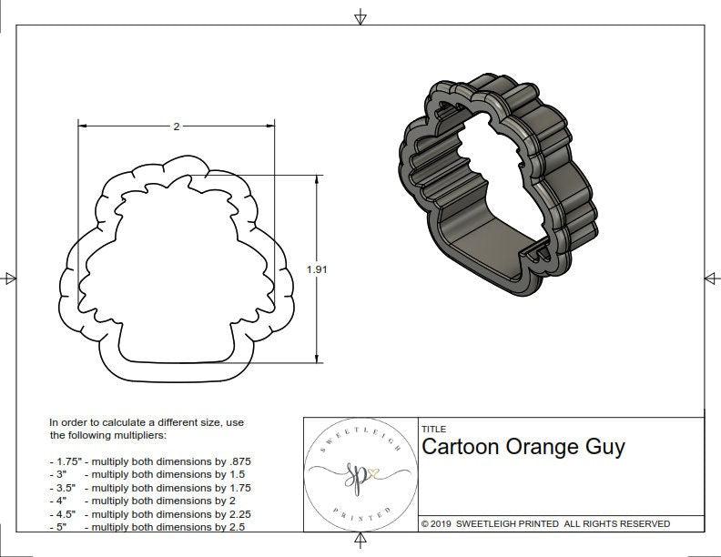 Cartoon Orange Guy Cookie Cutter - Sweetleigh 