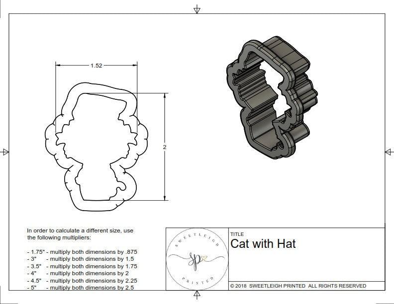 Cat with Hat Cookie Cutter - Sweetleigh 