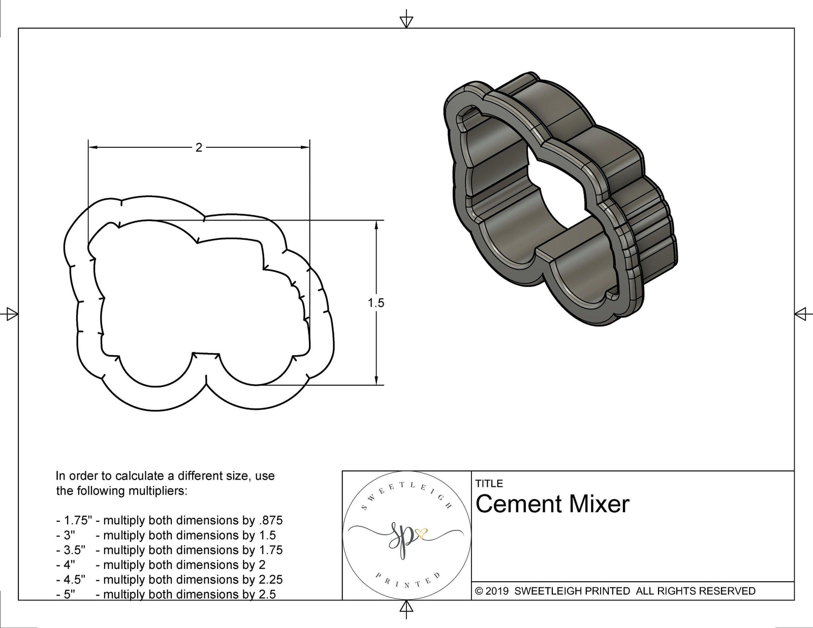 Cement Mixer Cookie Cutter - Sweetleigh 
