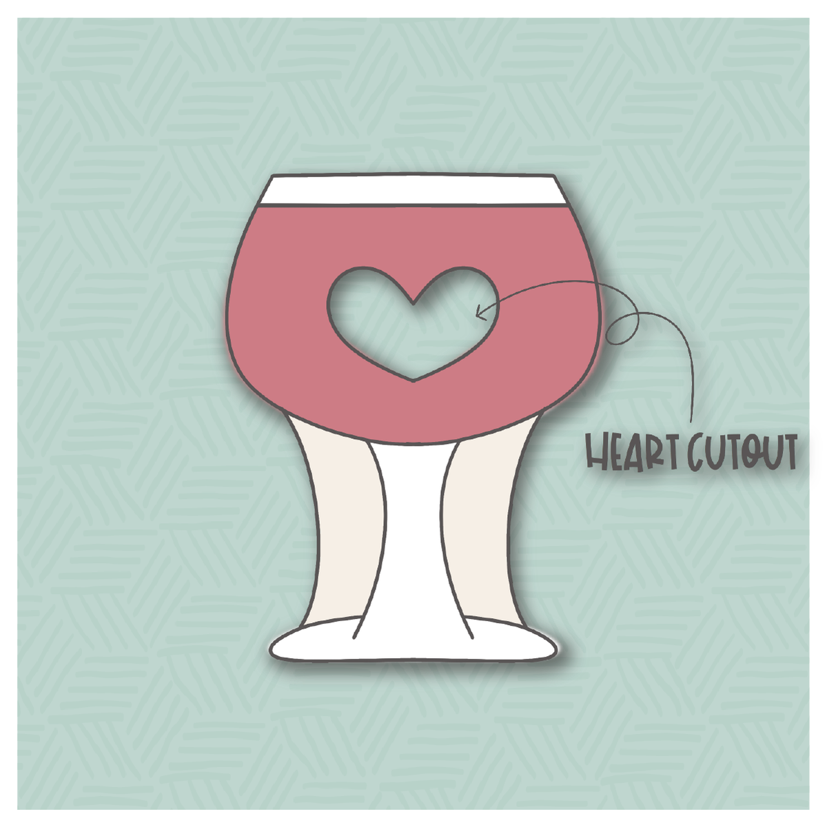 Chubby Cutout Wine Glass Cookie Cutter