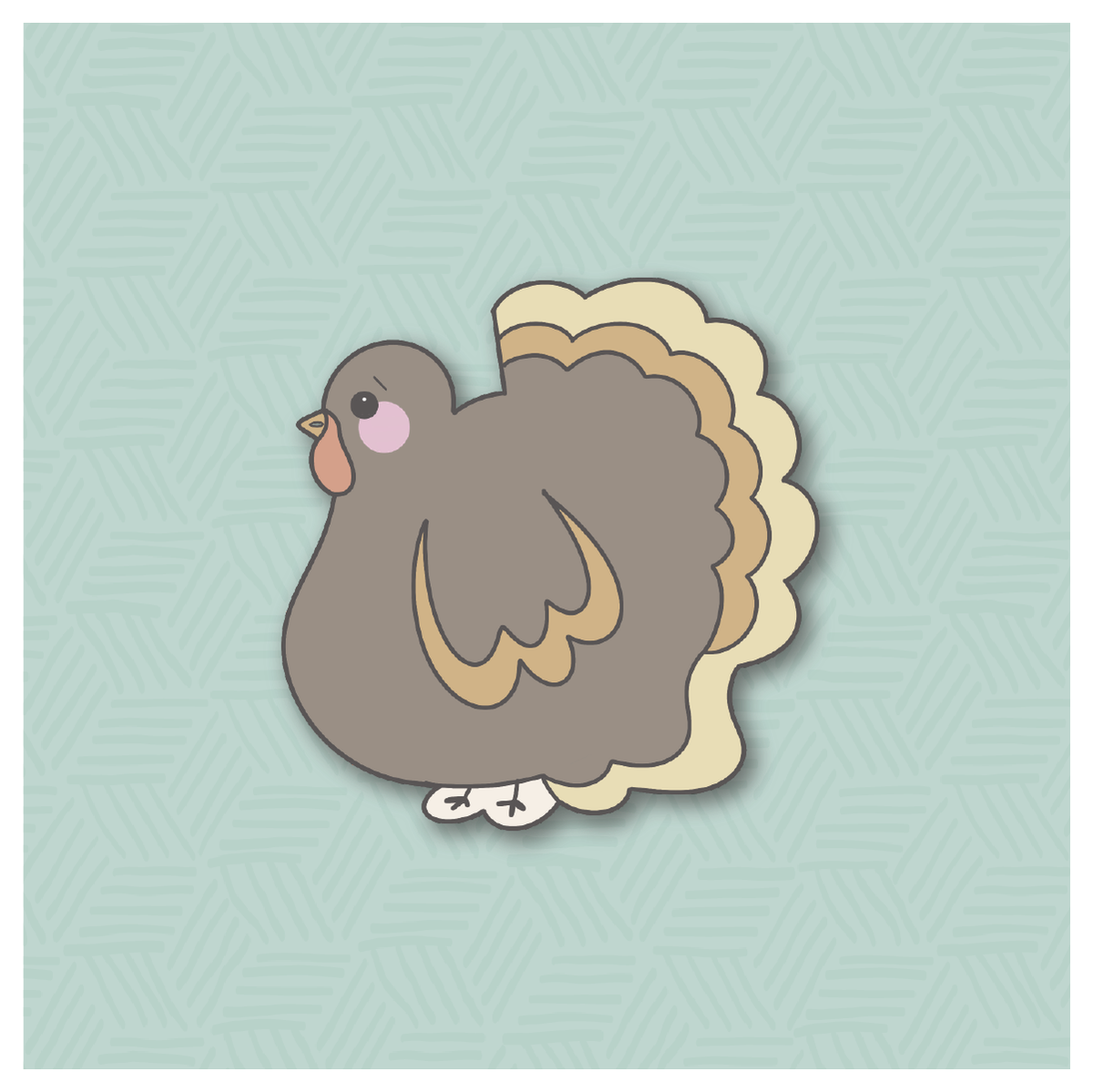 Chubby Plaid Turkey Cookie Cutter