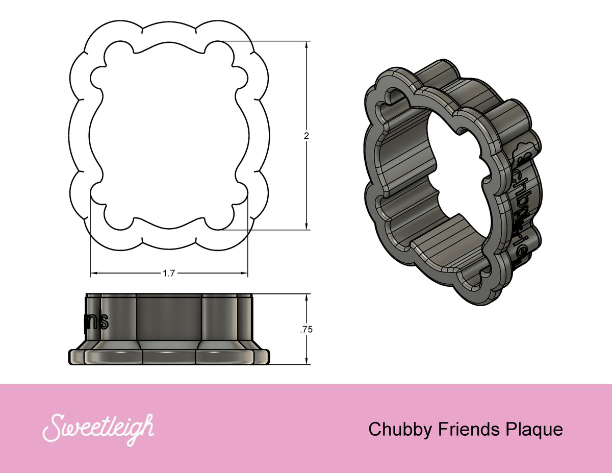 Chubby Friends Plaque Cookie Cutter
