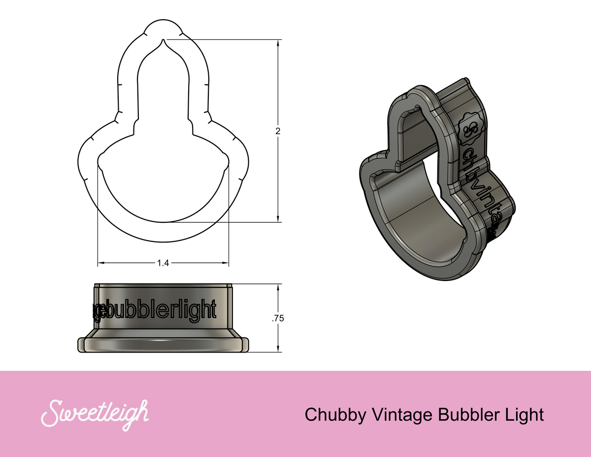 Chubby Vintage Bubbler Light Cookie Cutter