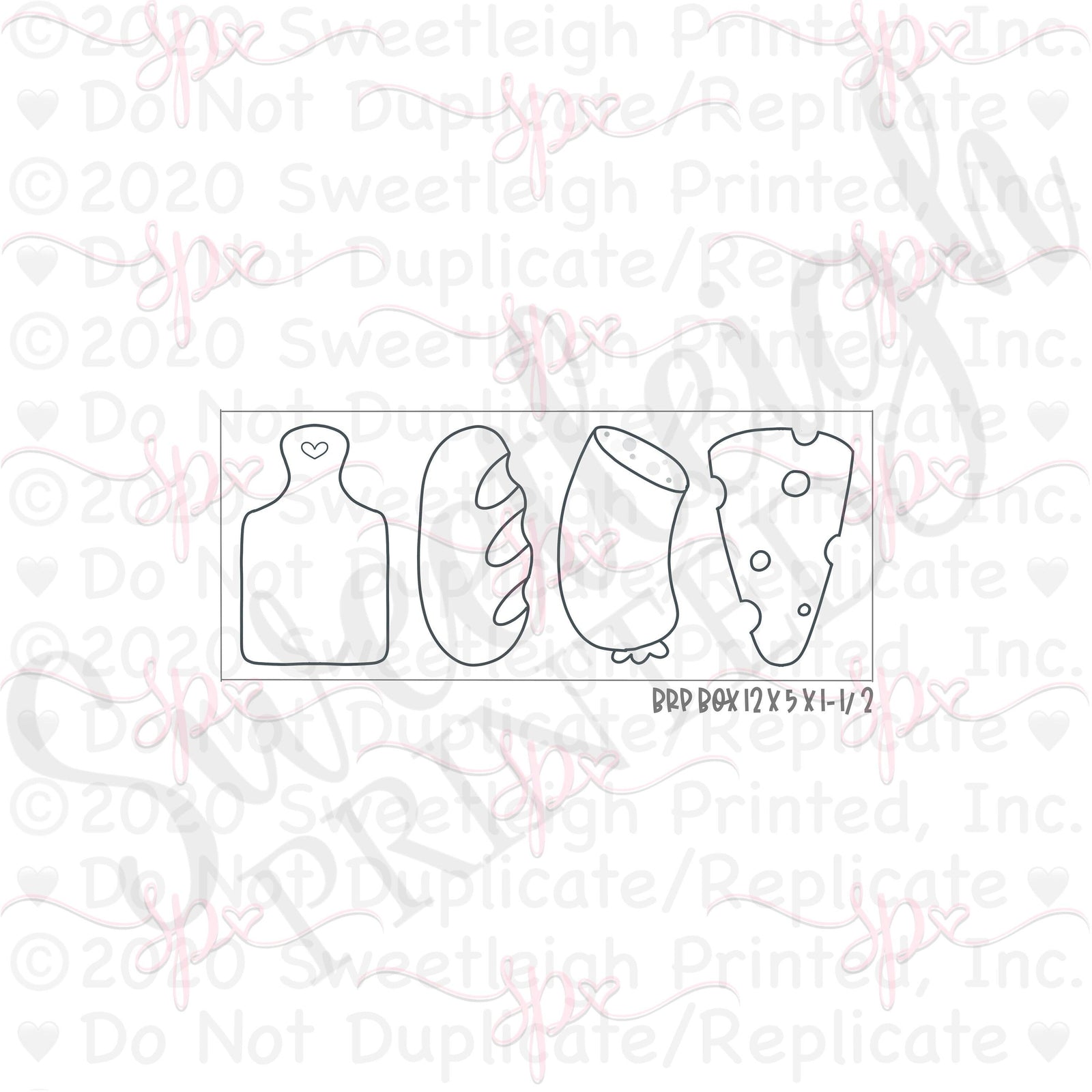 Cheese and Meat Board 1 Cookie Cutter Set - Sweetleigh 