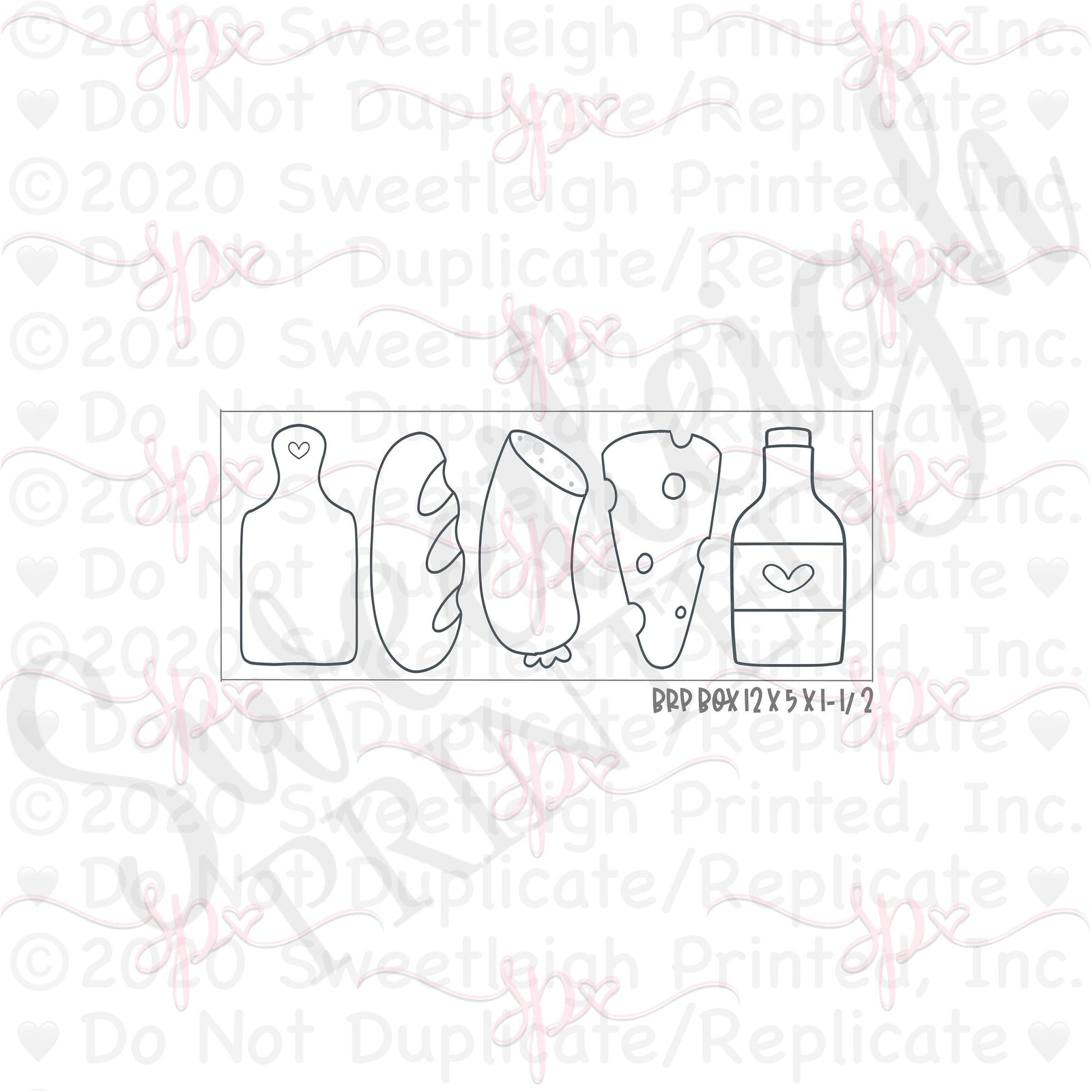 Cheese and Meat Board Set 2 Cookie Cutters - Sweetleigh 