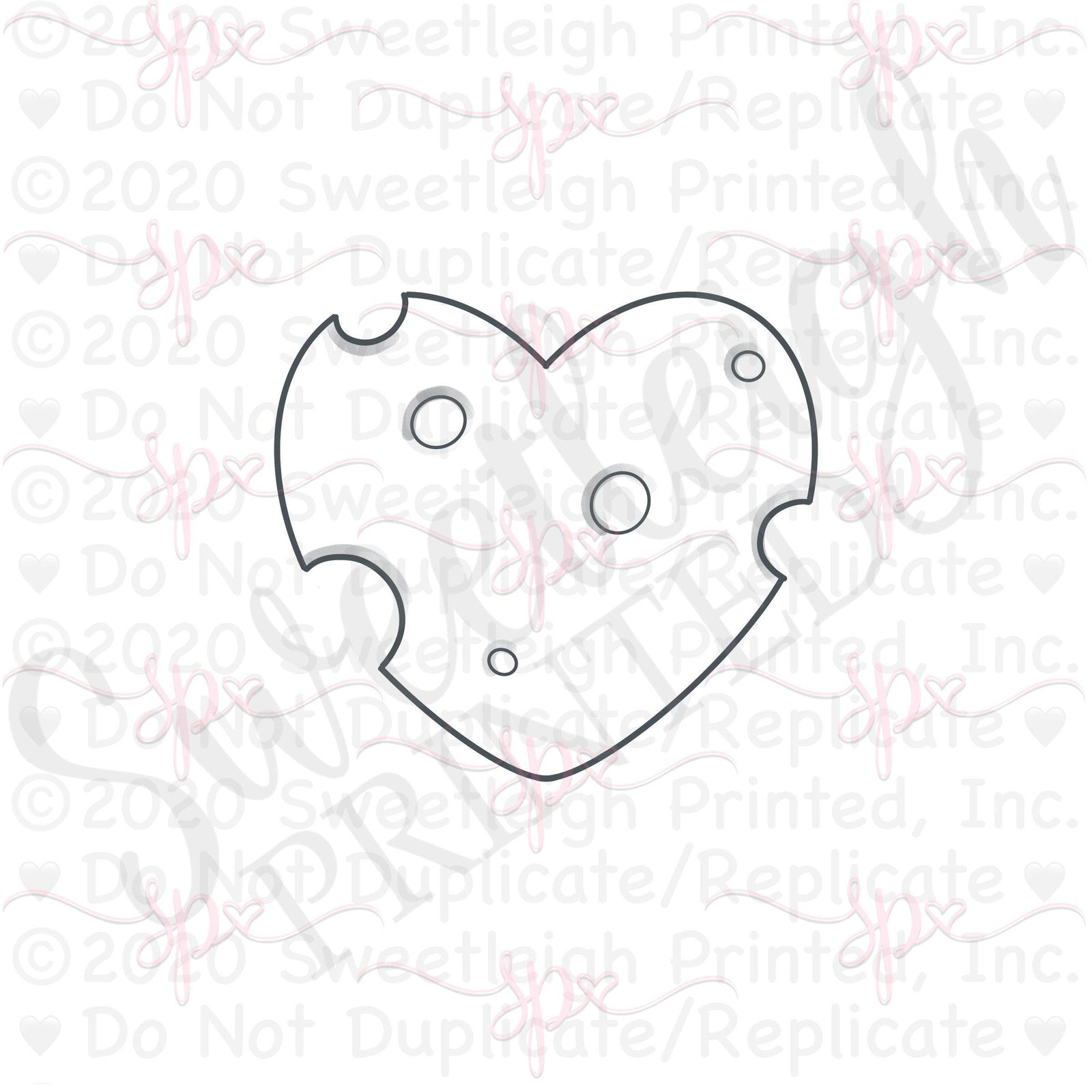 Cheese Heart Cookie Cutter - Sweetleigh 