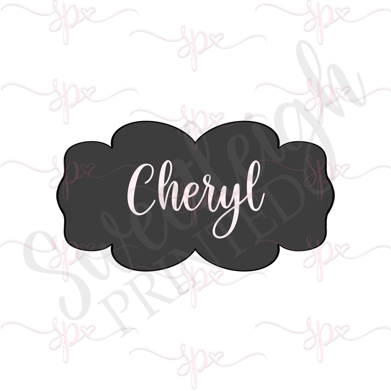 Cheryl Plaque Cookie Cutter - Sweetleigh 