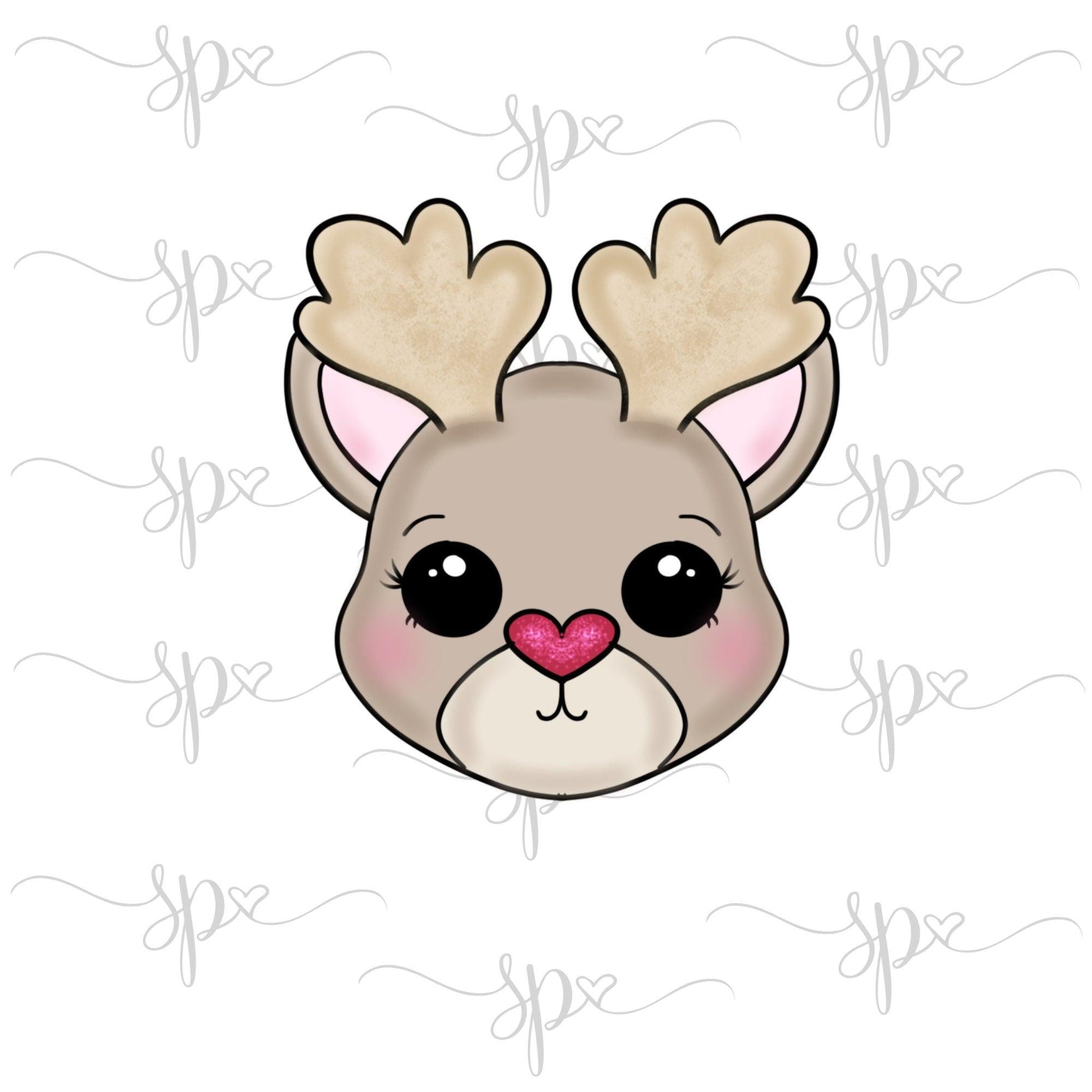 Chibi Reindeer Face Cookie Cutter - Sweetleigh 