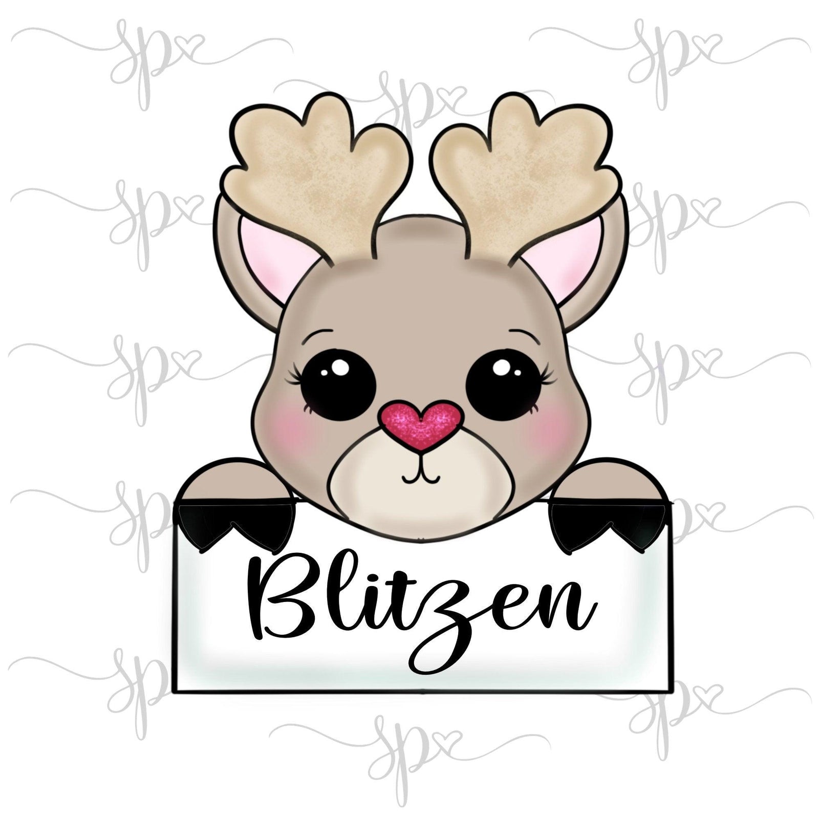 Chibi Reindeer Plaque Cookie Cutter - Sweetleigh 