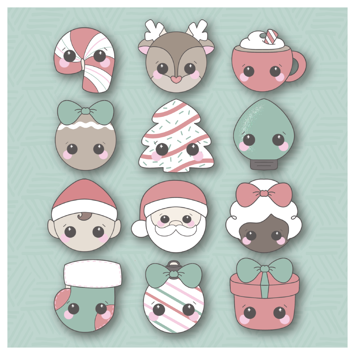 Chibi Advent 12 Piece Mini Cookie Cutter Set