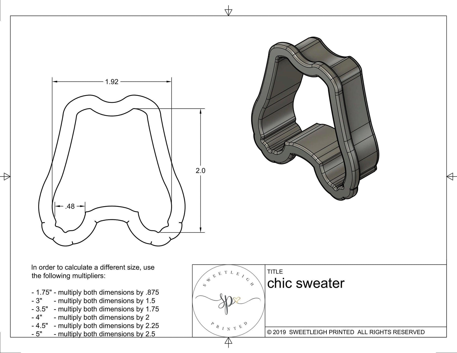 Chic Sweater Cookie Cutter - Sweetleigh 