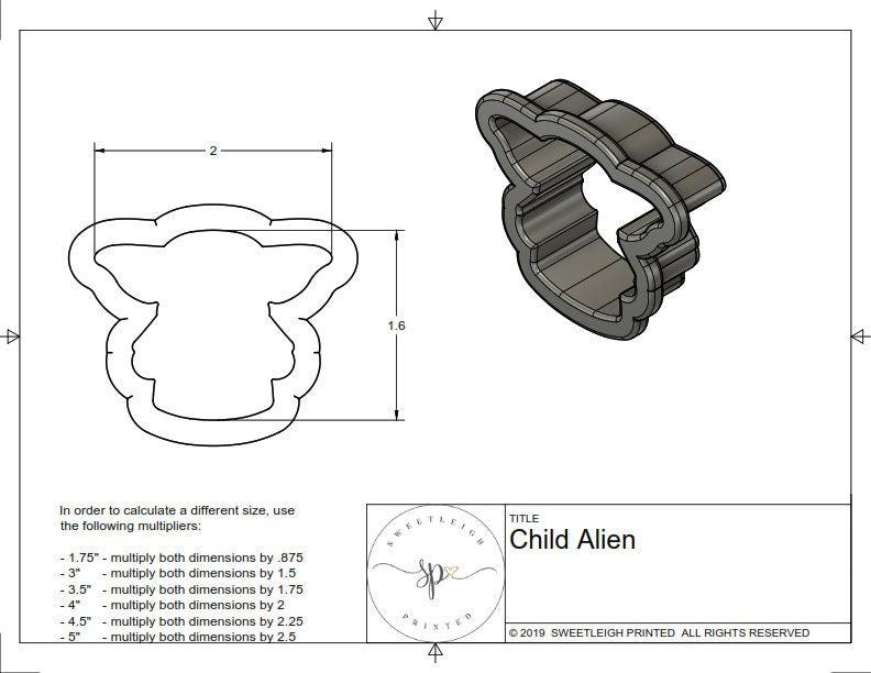 Child Alien Cookie Cutter - Sweetleigh 
